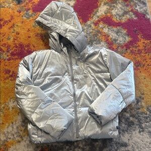 GAP Silver Puffer Jacket with Hood